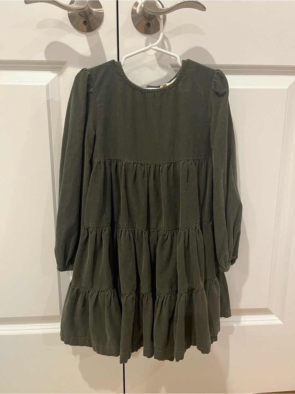 Tucker + Tate Olive Green Tiered Long-Sleeve Girls Dress
